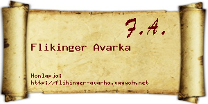Flikinger Avarka névjegykártya